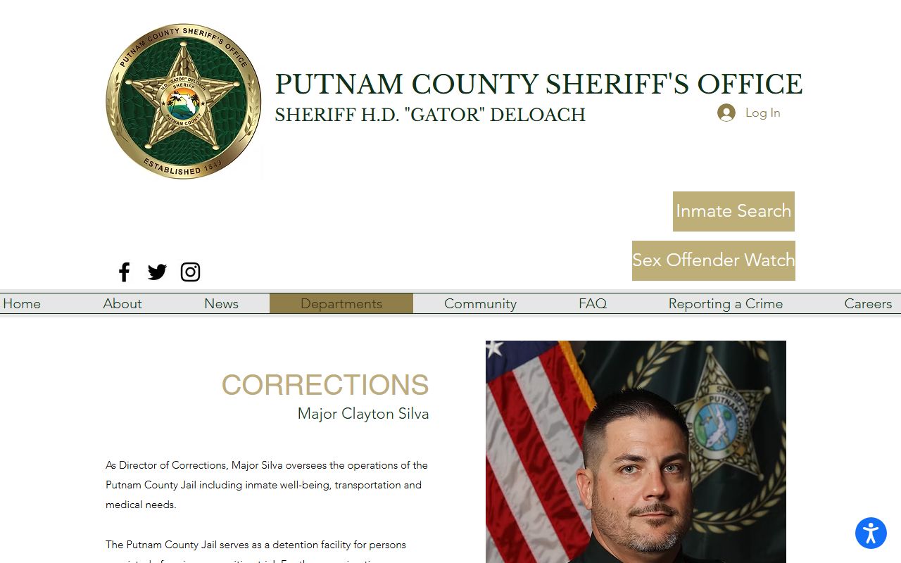 Putnam County Sheriff detention and corrections division overseeing the Putnam County Jail